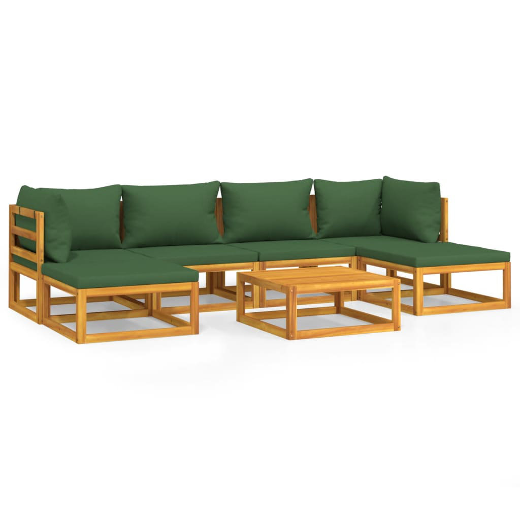 6-Sitzer Lounge-Set Harrellsville aus Massivholz mit Polster