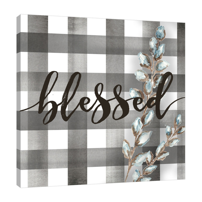 "Buffalo Check: Blessed", toile tendue par Trinx, H 24 po x l 24 po x P 1,5 po