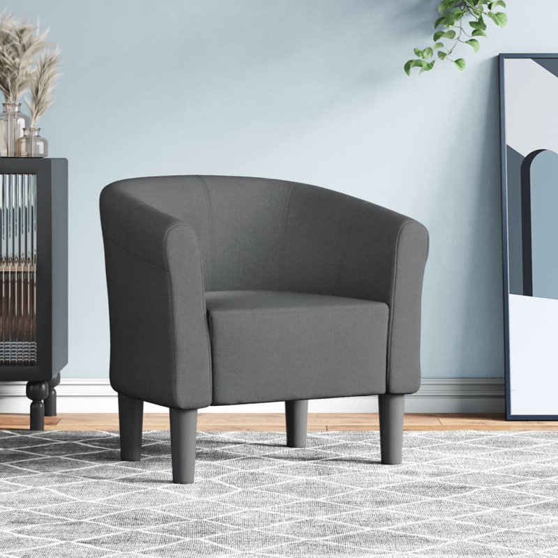 Fauteuil Winston Porter en tissu brun, Tissu brun