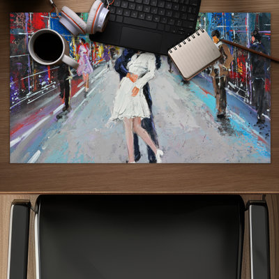 Kiss of Times Square - Contemporary Gaming Mat for Home Decor
