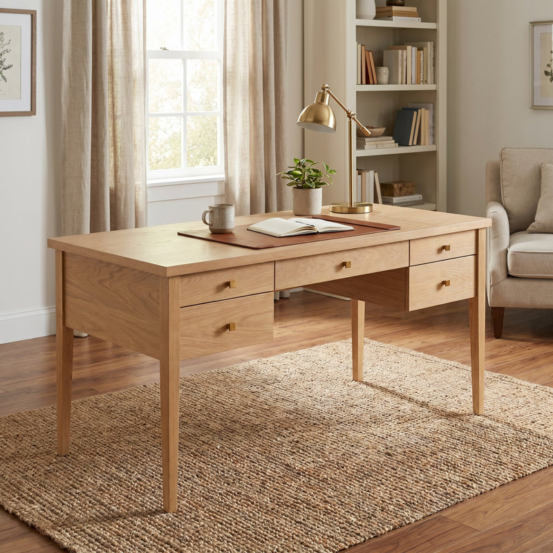 Celina Makala 5 Drawer Wood Desk