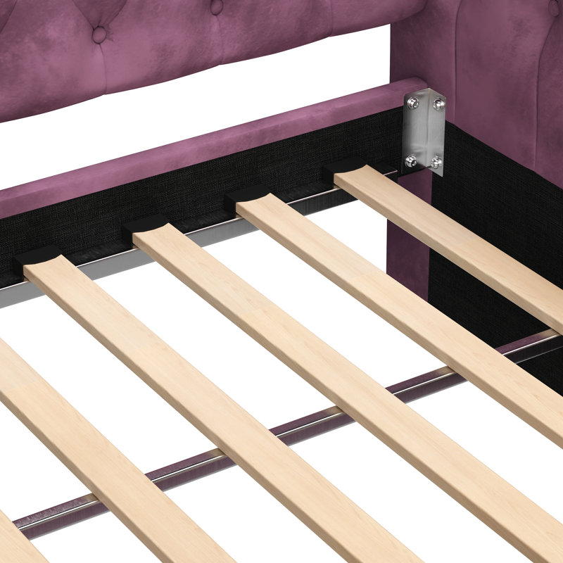 Lahari  Velvet Daybed, Purple