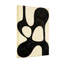 Ensemble de 1 tableau sur toile tendue, formes organiques abstraites noires et crème-1398943396