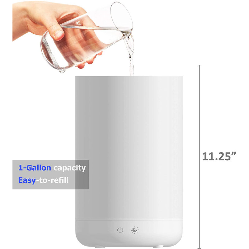 1 Gallon White Ultrasonic Color Changing Humidifier and Aroma Diffuser