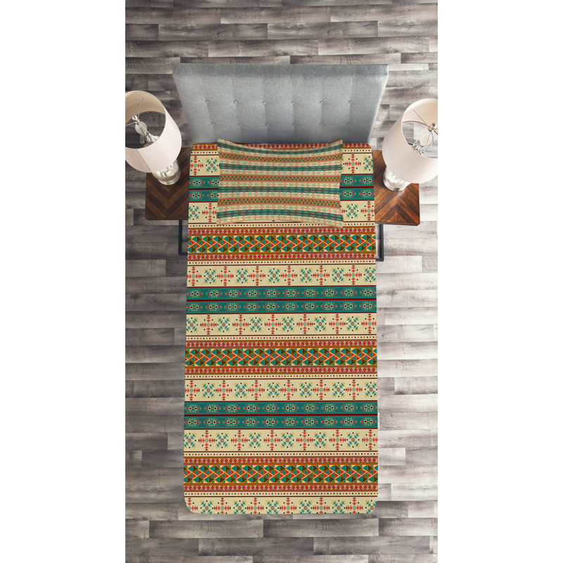 Rustic Polyester Coverlet, Twin Bedspread + 1 Sham