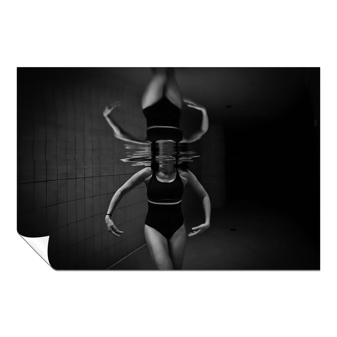 Panther Print Fine Art Prints Black & White Faceless Dancing Swimmer Underwater Artistic Unframed Poster, Pictures For Home Walls, Bedroom, Living Roo