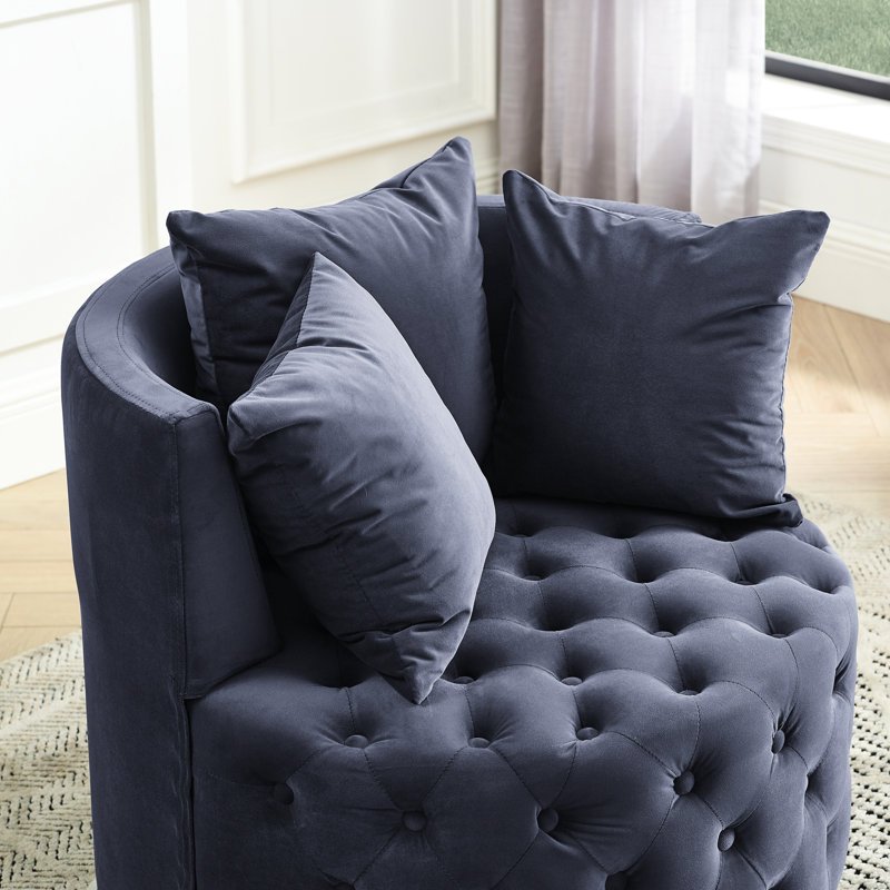 Chaise en velours gris avec fonction pivotante et rembourrage de siège