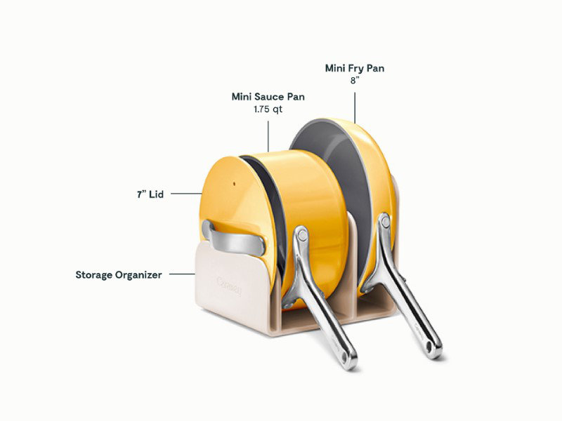 Caraway Nonstick Ceramic Minis Duo Cookware Set - Fry Pan & Saucepan, Marigold