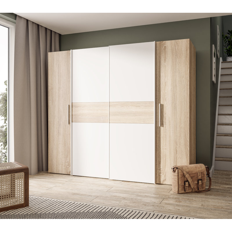 Koran 4 Door Manufactured Wood Wardrobe, Sonoma Oak/White