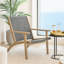 Ensemble de 2 fauteuils d'appoint de terrasse Rady, osier gris, bois massif brun