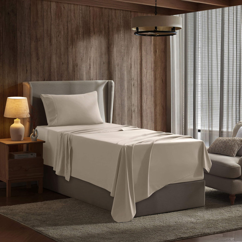 Ensemble de draps ultra doux et respirant Hotel Collection, Crème, Très grand simple