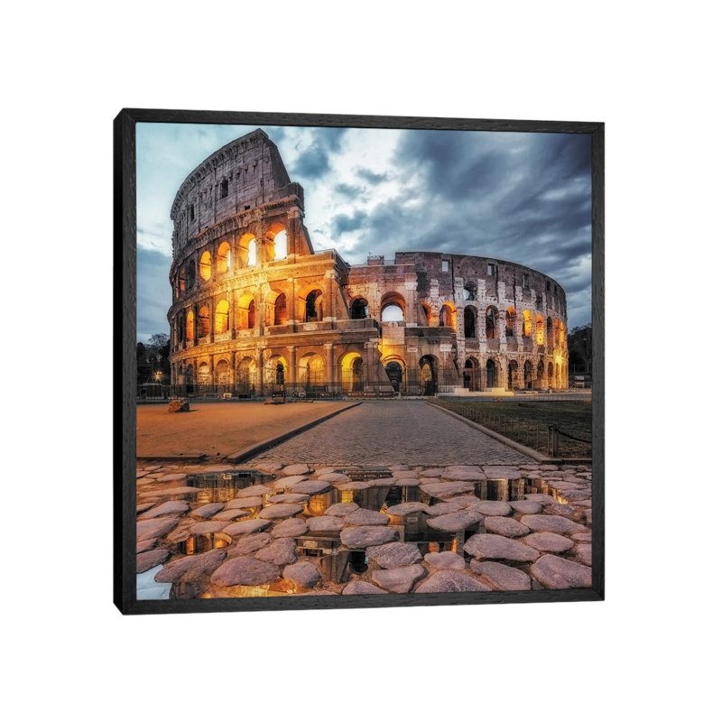 The Colosseum by Massimo Cuomo - Print on Canvas, 45.72 cm H x 45.72 cm W, Black Framed