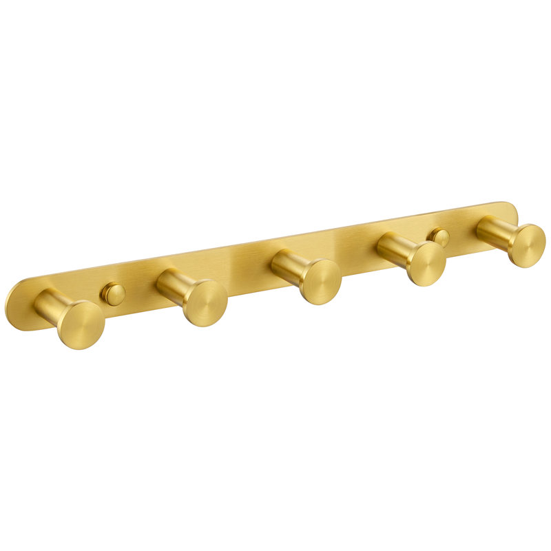 Stainless Steel Wall Mounted Towel Hook Rack, Brushed Gold