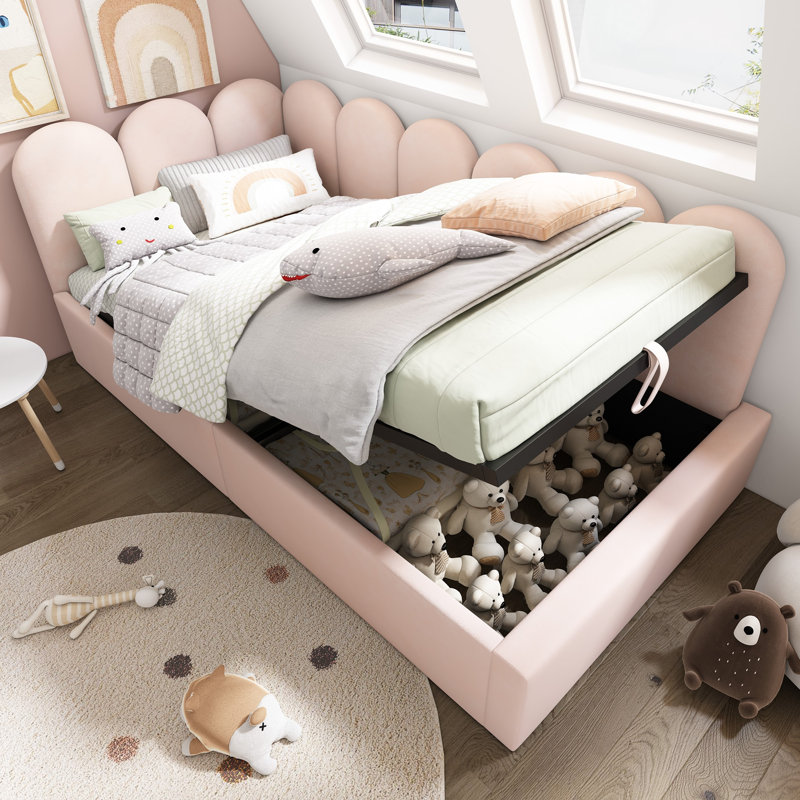 Bed, Pink, Solid Wood