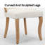 Ensemble de 2 chaises de salle à manger de style Mid-Century moderne, ensemble de 2 chaises en velours neige avec pieds en bois massif-429657233