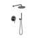 1-Spray Patterns 9.8 In. Wall Mount Dual Fixed And Handheld Shower Head 1.8 GPM In Matte Black