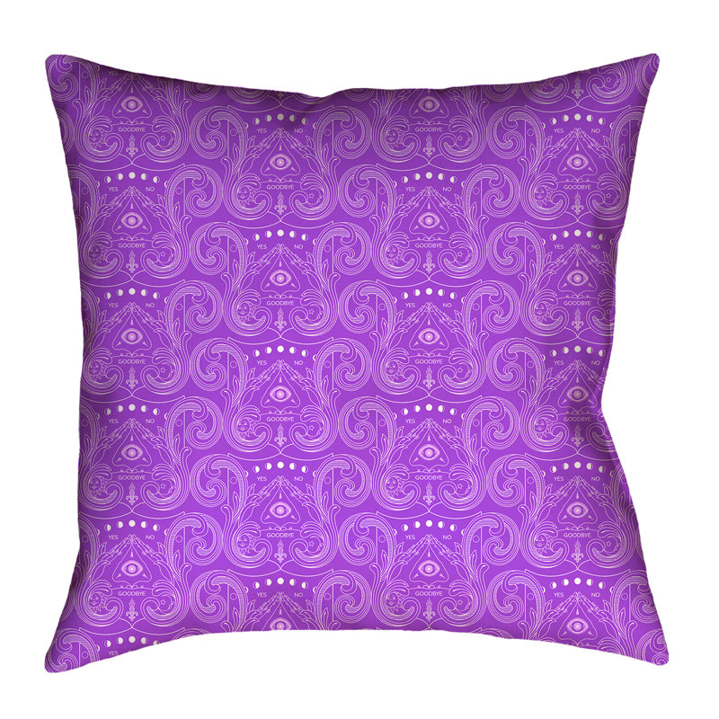 Coussin Katelyn Elizabeth, 18 po x 18 po, Mauve / Blanc, Faux lin