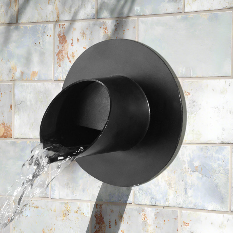 Bec cascade en acier inoxydable 316, dalot de 3 po avec écoulement laminaire et PNPT de 1 po, conception sans couture pour piscine, étang, fontaine de jardin, mur d'eau