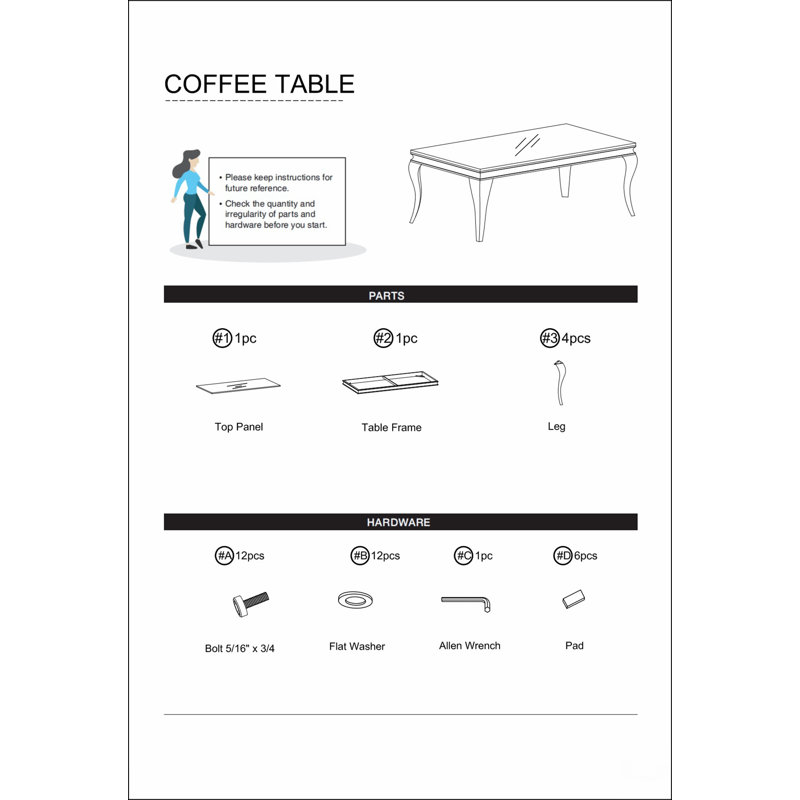 Table basse contemporaine Glam, Blanc