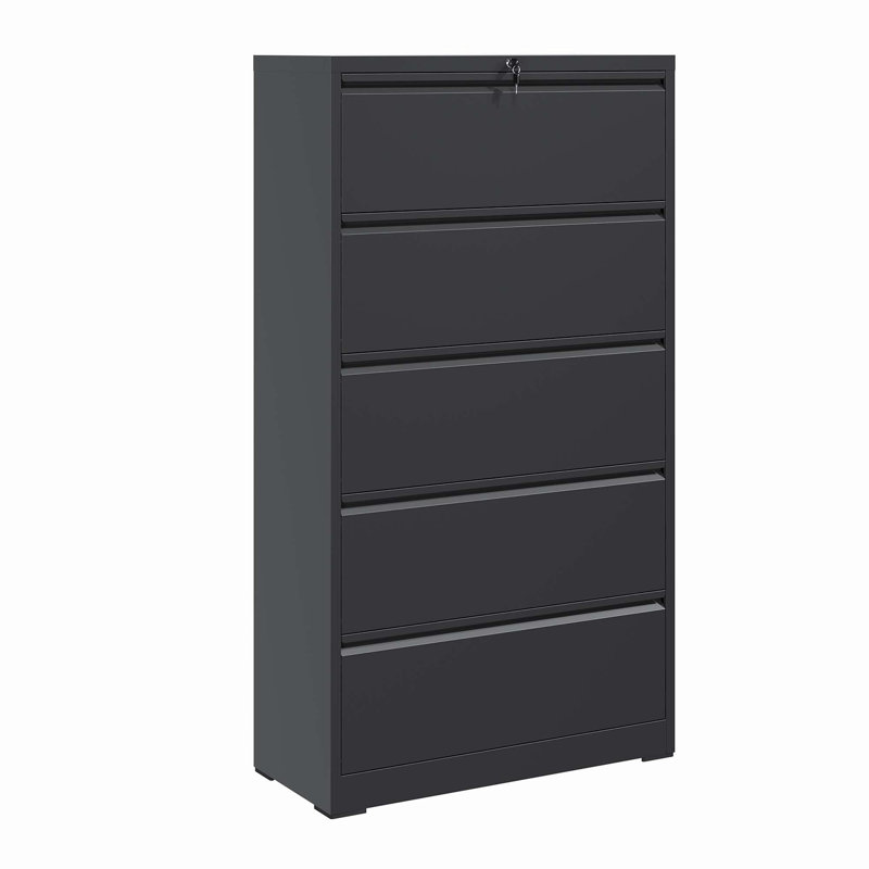 Classeur latéral en métal 5 tiroirs MM, Noir