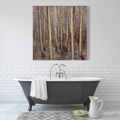The Dark Forest - Brown Contemporary Canvas for Home Decor