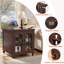 Table de bout Farmhouse avec station de charge, grand canapé de 24 po avec porte de grange en verre, table de chevet en bois rustique avec tablette de rangement réglable, table de chevet carrée pour le salon, le bureau de la chambre à coucher-1576683656