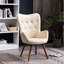 Velvet Chair In Chocolate - Button Back, Stable Solid Wood Base Accent Darkest Brown Back Design,-154219426