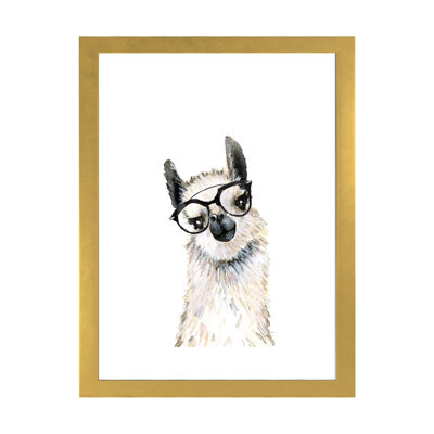 Lama avec lunettes par Mercedes Lopez Charro - impression d'art graphique