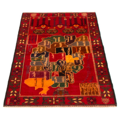 Teimani Red Rug 3'5" x 6'4"