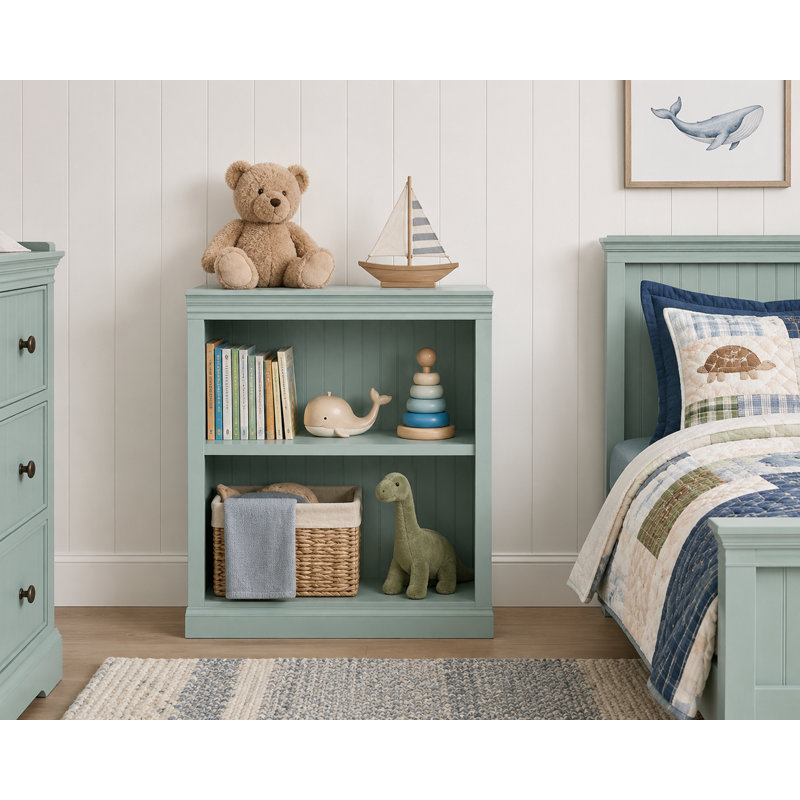 Sherita Bookcase, Light Blue, (1 Shelf) 36” H x 32” W x 14.25” D