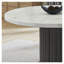Table de salle à manger ronde Valencia de 54 po avec dessus en faux marbre et pied central rembourré – Blanc et gris