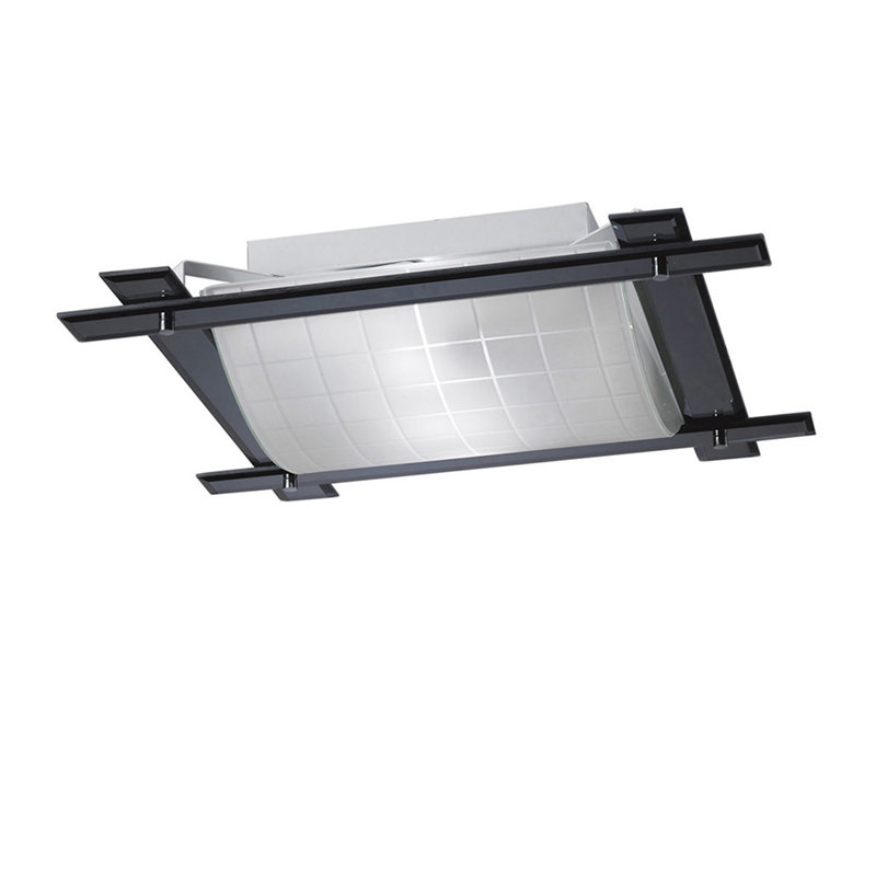 Cordova Glass Flush Mount, Black Chrome