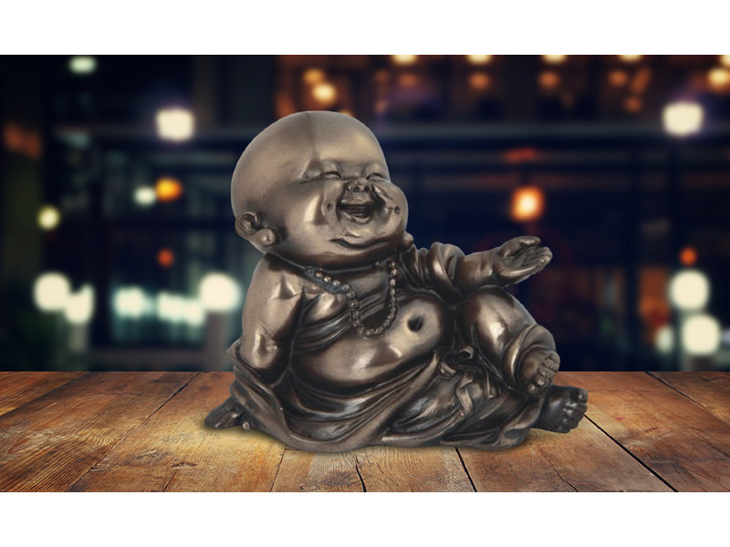 4.25"W Bronze Maitreya Buddha Figurine
