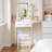 Small Makeup Vanity Set with LED Mirror & Stool-393462894