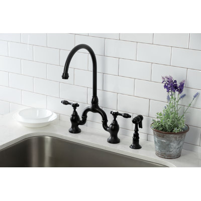 Tudor Bridge Faucet with Side Sprayer