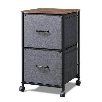 2-Drawer Rolling File Cabinet, Lightweight Office Storage With Open Shelves, Sturdy Steel Frame,  15.7"D X 15.4"W X 26.8"H, Ideal For Home Or Office