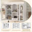 Armoire à pharmacie murale, armoire de salle de bain murale avec 2 portes en verre, armoire de rangement encastrée au-dessus de la toilette avec rangement, blanc