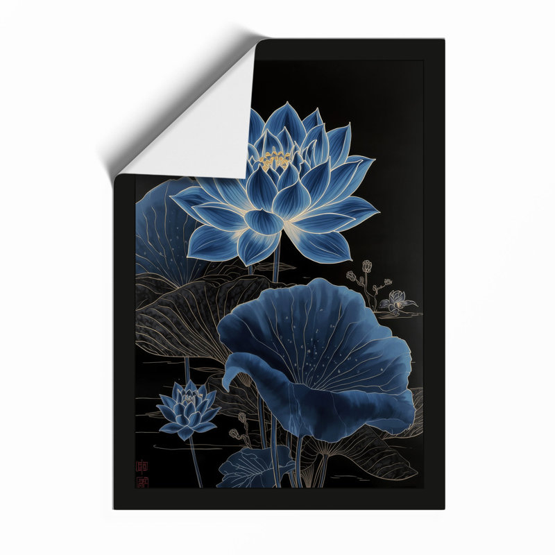 Luminous Lotus Botanical - Framed Print, Unframed, A4 - 29.7 x 21.0 cm