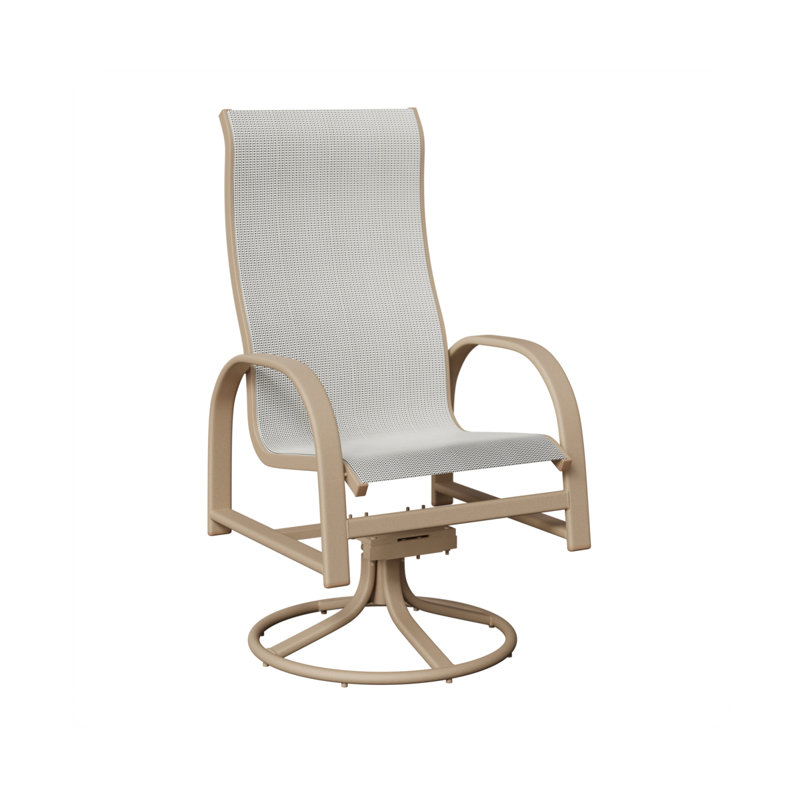 Chaise berçante pivotante à haut dossier Amma Sahara Speckle, Noir luxe, Aluminium moucheté Sahara