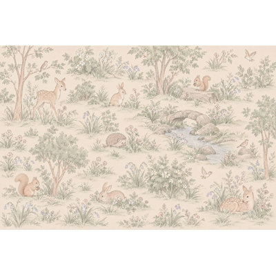 Adhésif mural crème Woodland