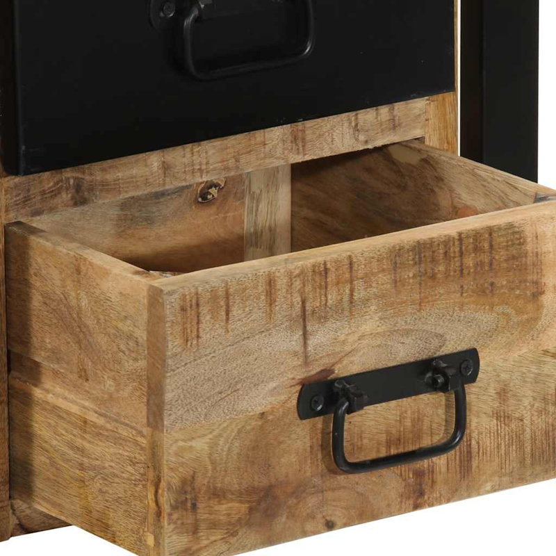 Bedside Cabinets 2 Pcs 40X35x40 Cm Solid Wood, Rough Mango