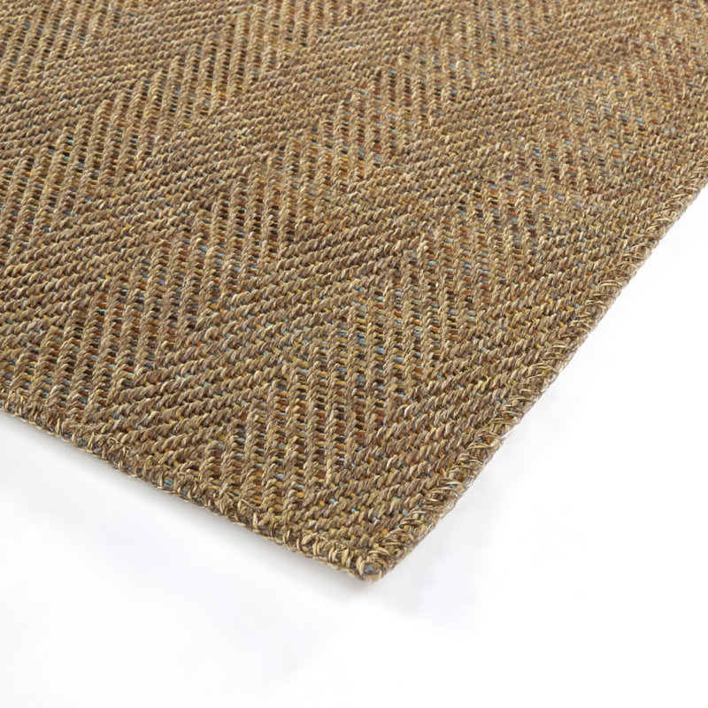 Tapis intérieur / extérieur brun clair Yarborough, Rectangle 5 pi 3 po x 7 pi