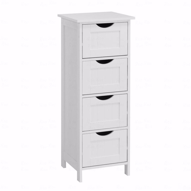 Armoire de rangement blanche pour salle de bain, armoire autoportante avec tiroirs
