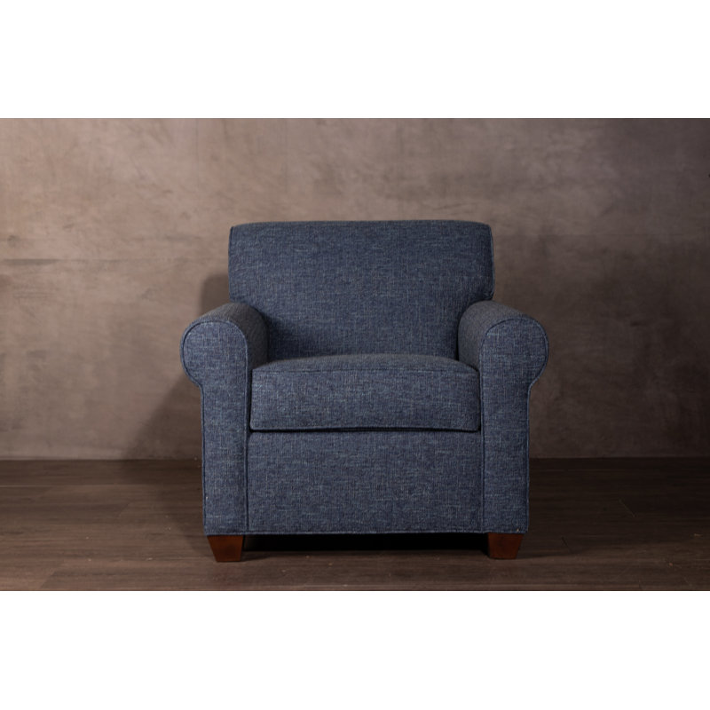 Finn Upholstered Armchair, BM Cherry, Connelly Blue Jay