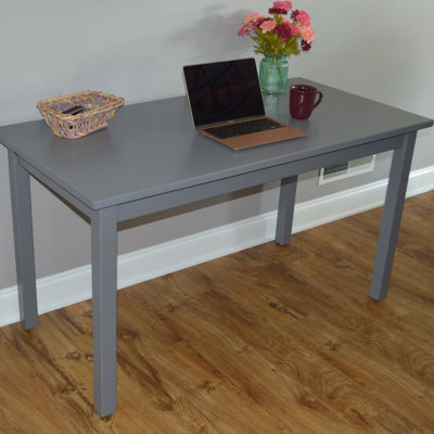 Table Amish Versaloft Harmony en bois massif 27 x 55 po en peinture jaune canari - à utiliser comme table de salle à manger ou bureau pour 4 personnes
