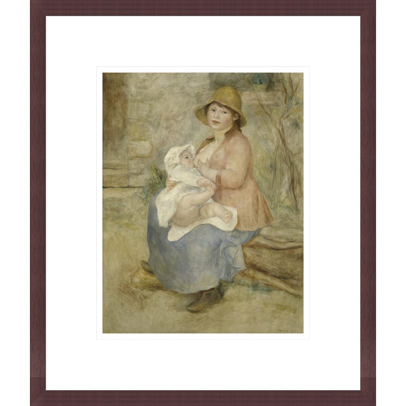 Maternité par Pierre-Auguste Renoir, impression giclée encadrée, H 16,12 po x l 13,75 po