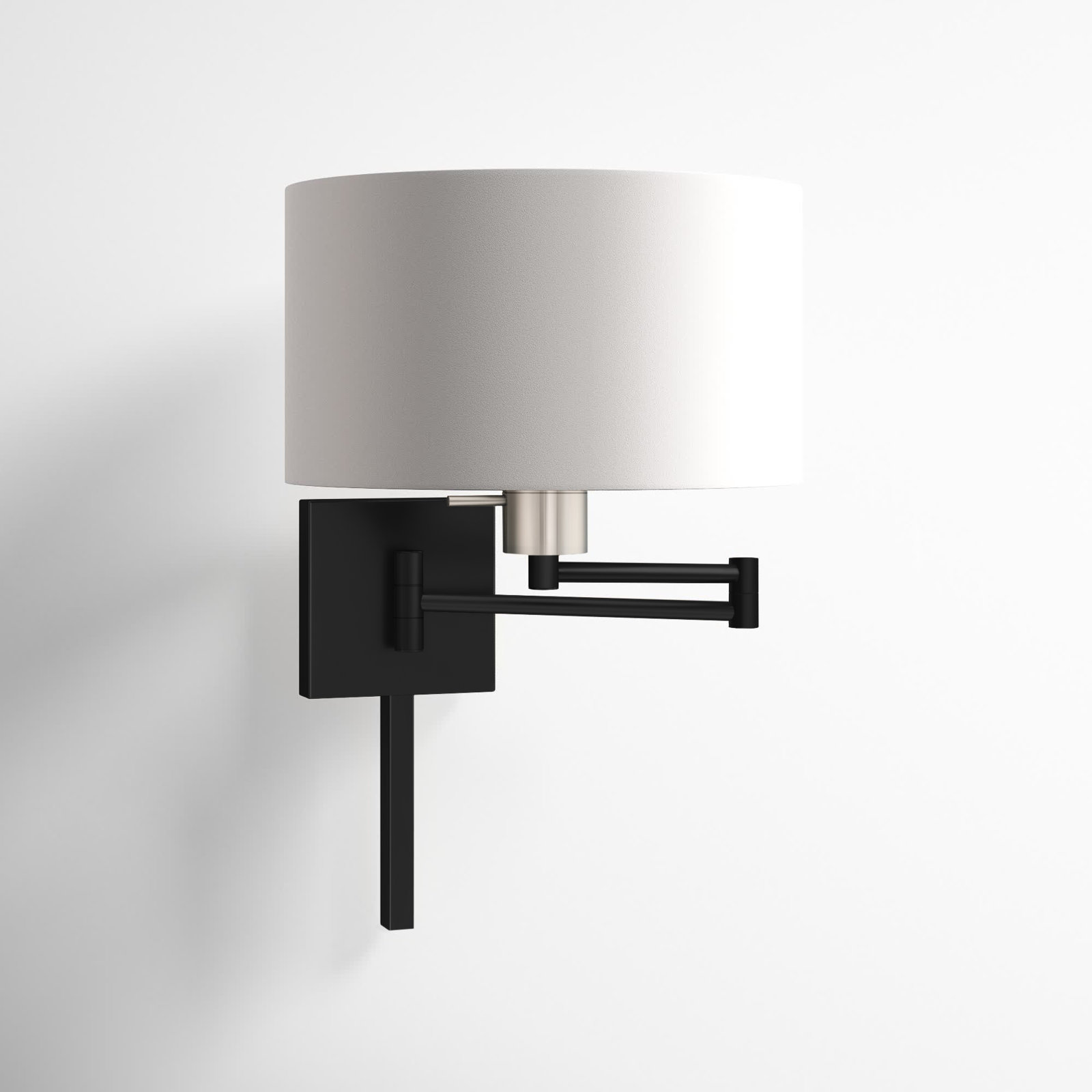 Kevyn Single Light Dimmable Swing Arm Sconce, Off White, Black