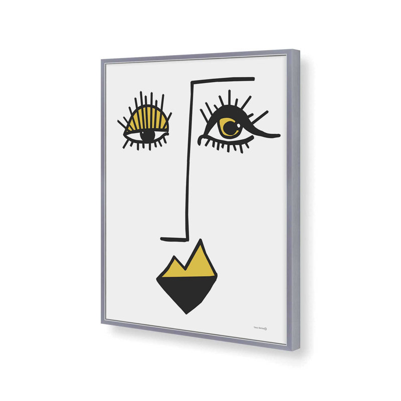 «Courageous Ponder» par Yass Naffas Designs, reproduction d'art, L 24 po x H 32 po, Argent, Impression encadrée