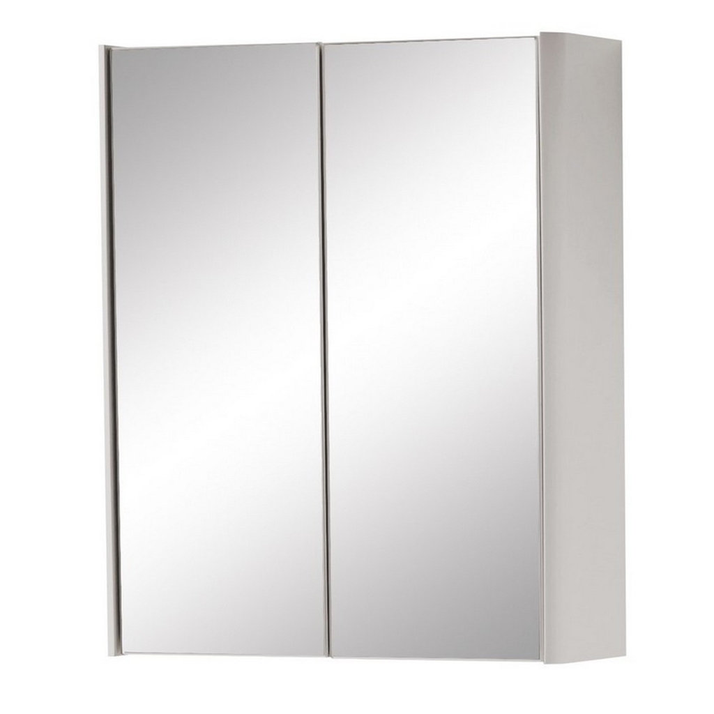 Matt Graphite 2-Door Mirror Bathroom Cabinet 60cm H x 500mm W