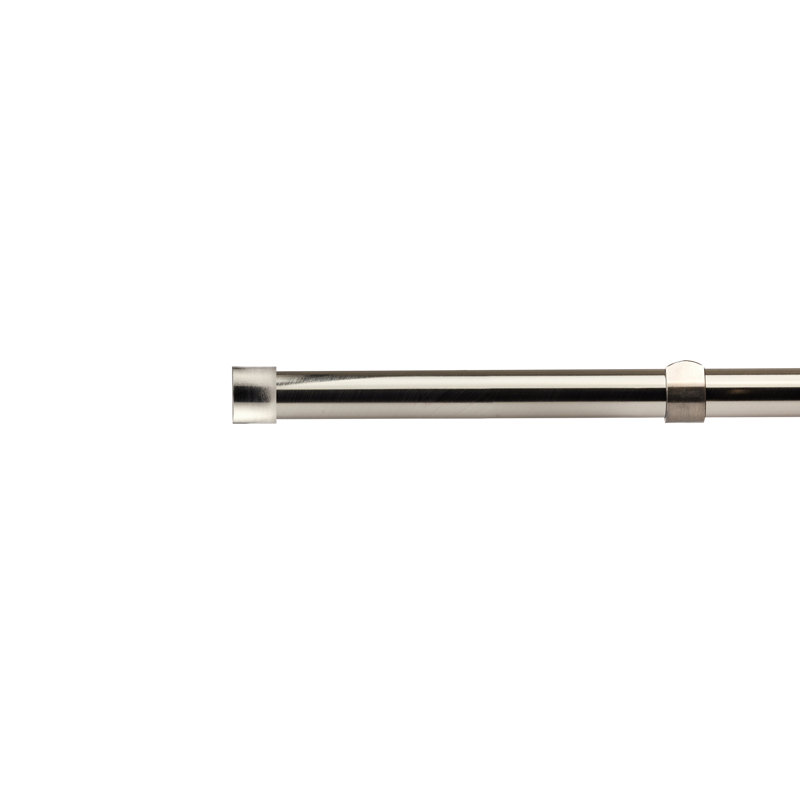 Full Stop Extendable Eyelet Curtain Pole and Hardware Set, Brushed Silver, 1.2 - 2.1m
